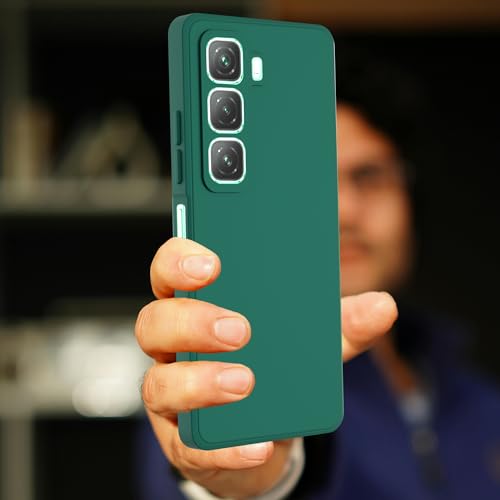 Image of A rtistque Back Cover Case for Infinix Hot 60 5G with Camera Protection | Shockproof TPU|Stylish Protective Design|Slim Fit|Ultra Matte| Back Cover - Green