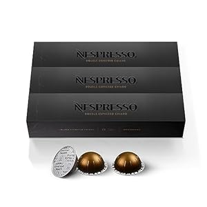 Nespresso Capsules Vertuo, Double Espresso Chiaro, Medium Roast Espresso Coffee, 30-Count Coffee Pods, Brews 2.7oz