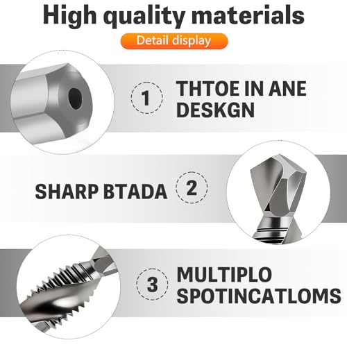 OVBOVA 6-teiliges Gewindeschneider Set mit Gewindebohrer und Kombi-Bohrer, M3-M10 Maschinengewindebohrer für Metall, Holz & Kunststoff, HSS Rostschutz, DIY & Professionelle Werkstatt