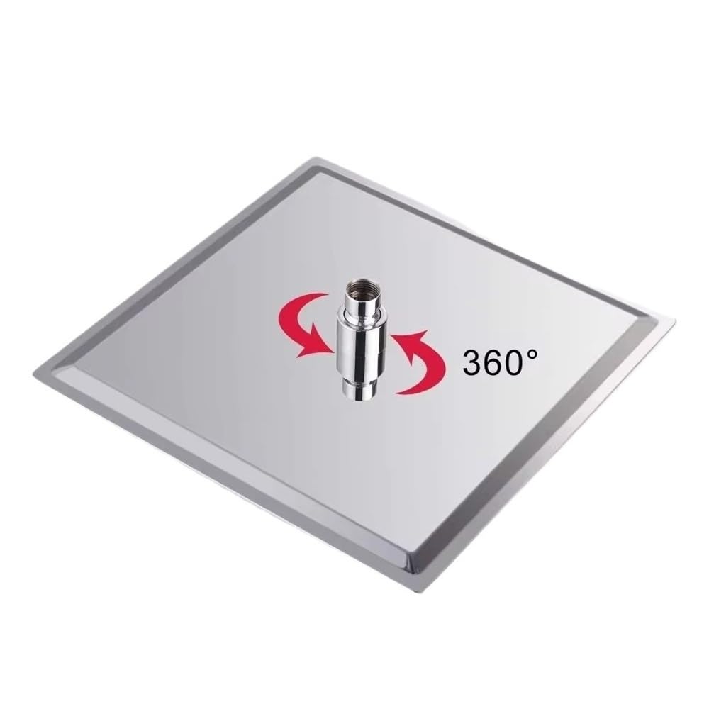 Douche cascade acier inoxydable pour rénovation salle de bain moderne 12"