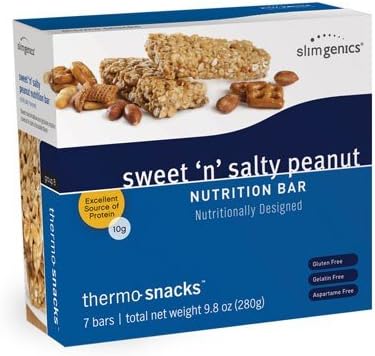 SlimGenics Thermo-Snacks ® |10g Protein - Alleviate Cravings, Increase Energy and Mental Focus, Enhance Weight Loss Results - Kosher Certified, 150 Calories - 7 Bars | Peanut Bar
