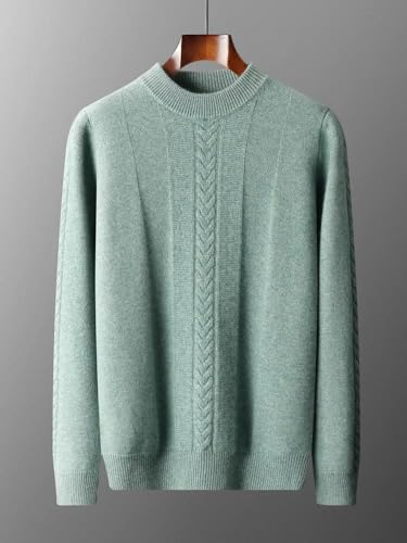 Men O-Neck Cashmere Sweater Cable Knitting Business Casual Pullover Top2
