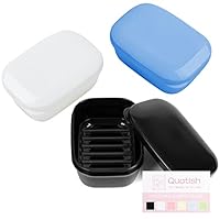 Quatish Porta saponetta, confezione da 1, contenitore per sapone da viaggio con coperchio, portasapone portatile, a tenuta stagna, con perforazioni, portasapone per viaggi, campeggio, palestra