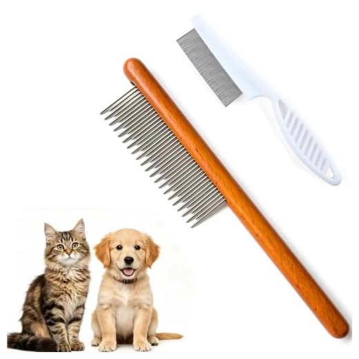 Cat comb,dog comb,Solid Wood Pet Comb Grooming Tool for Cats,Dogs and rabbits…