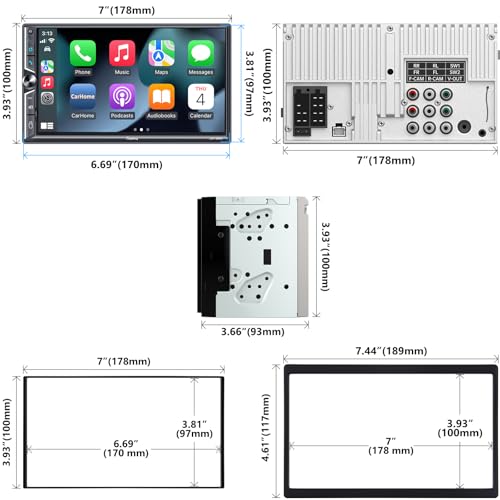 Radio para auto con CarPlay y Android Auto inalámbricos 7 pulg miniatura 6