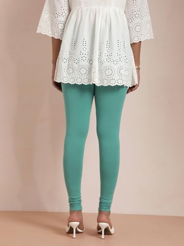 Image of TWIN BIRDS Tailored Cut and Classic Fit Super Stretchable Elastane Fabric Churidar Leggings for Women