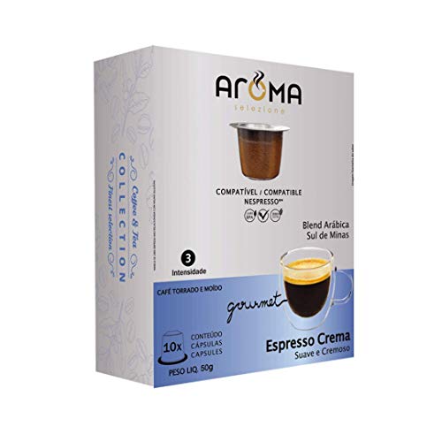 Aroma Selezione Cápsulas De Café Aroma Espresso Crema Compatível Com Nespresso Contém 10 Cápsulas