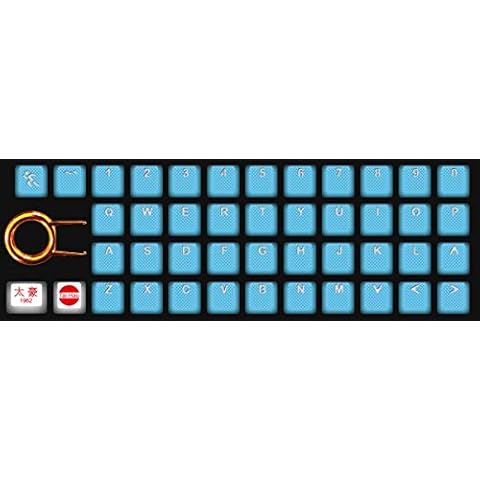 Tai-Hao Rubber Gaming Backlit Keycaps Set - 42 Keys for Cherry MX Mechanical Keyboards Compatible OEM Include Key Puller (Neon Blue) Cover
