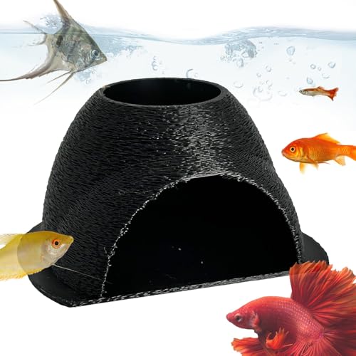 Lueear Aquarium Underground Tunnel, Underground Fish Tank Hiding Accessories Tunnel, Reptile Hideouts Cave Hide House for Betta, Shrimp, Turtle, Fish, Amphibians