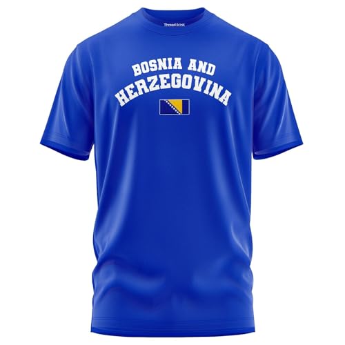 Thread and Ink Bosnia and Herzegovina Flag Football Mens Shirt Soccer Sportswear Tshirt Unisex Gameday Top