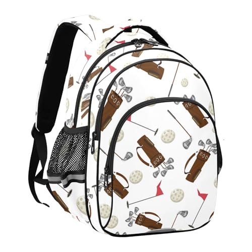 Golf Ball Stick and Flag Backpack for Kids Elementary School Bag Girls Boys Bookbag Travel Backpack Daypack2