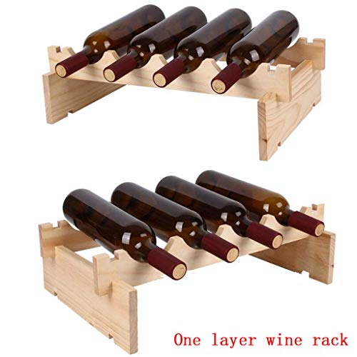 Soporte para 4 botellas de vino de madera maciza miniatura 3