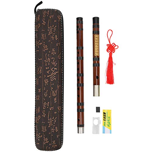 Professional Bamboo Flute Dizi 8-Year Dried Bitter Bamboo Golden Embossed Body Flute Film Solid Glue Traditional Chinese Instrument