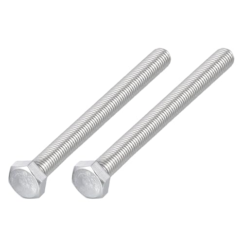 Image of METALLIXITY Hex Bolts (M12-1.75x130mm) 2Pcs, 304 Stainless Steel Coarse Fully Threaded Hex Head Screw Bolt Machine Screws - for Furniture Repair, Silver