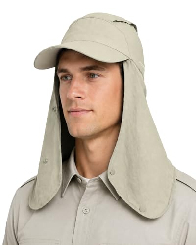 Image of Zylioo XXL Sun Hat for Big Heads, Neck Flap Fishing Cap | Roomier Outdoor Fit-Rear drape and soft crown give fuller head shapes cooler coverage on bright days.