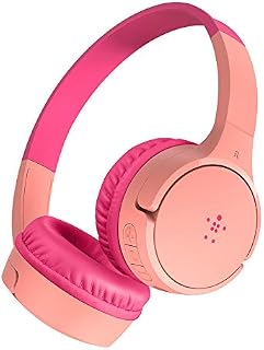 Belkin SoundForm Mini Kids Wireless Headphones with Built in Microphone, On Ear Headsets Girls and Boys For Online Learning, School, Travel Compatible with iPhones, iPads, Galaxy and more - Pink