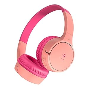 Belkin SoundForm Mini draadloze on-ear koptelefoon met ingebouwde microfoon voor kinderen, voor meisjes en jongens, online onderwijs, school en op reis, compatibel met o.a. iPhone, iPad, Galaxy, roze