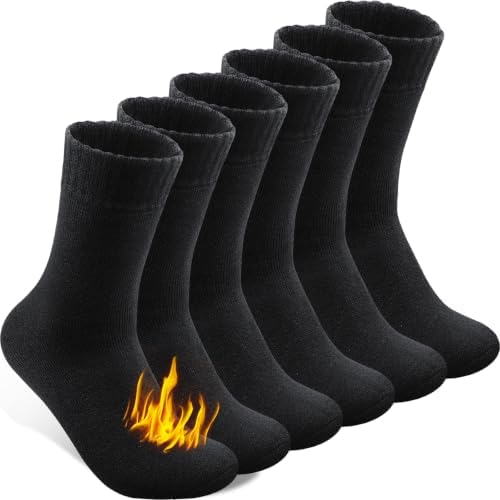 Niceuare 3 Pairs Merino Wool Socks Thick Hiking Socks for Men 6-1...
