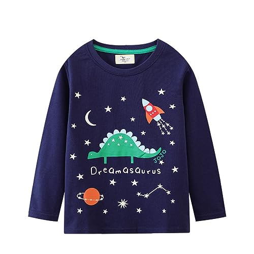 Hoodies for Boys Girls Pullover Sweatshirts New Boy Fall Clothing Printing Children Children with (Dark Blue, 4-5 Years)