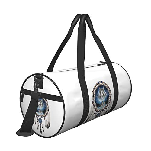 Native American Wolf Dream Catchers Abstract Sports Gym Bag Travel Duffel Bag For Men Women With Adjustable Strap #TOP1