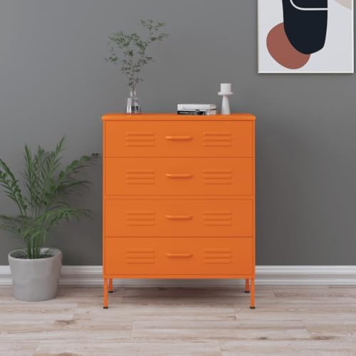 Lumanois Armario de cajones de Acero Naranja