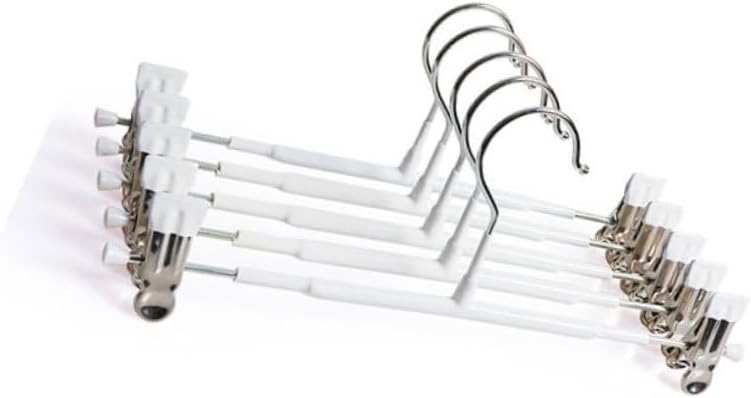 Metal Plastic Pants Hangers 5pcs Non Slip with Clips, for Skirt