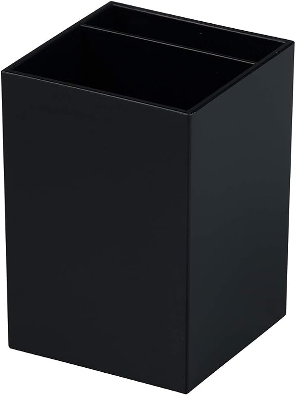 Plastic Pen Holder - Black - Desktop Pencil Cup Sold Individually