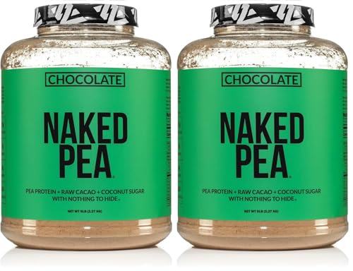 Image of NAKED Nutrition Chocolate Pea Protein Isolate - 5Lb Bulk, Plant Based, Vegetarian & Vegan Protein. Easy to Digest, Non-GMO, Gluten Free, Lactose Free, Soy Free (Pack of 2)