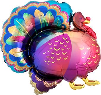 Anagram Fancy Glitter Turkey 32 Inch Mylar Balloon