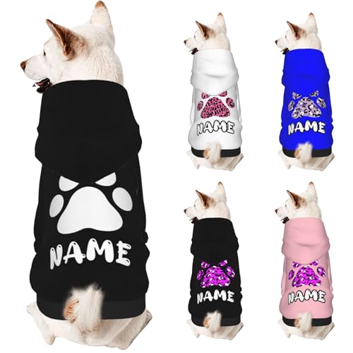 Custom Dog Hoodie Soft & Warm Design Your Own Personalized Photo Text Logo Name Dog Clothes for Puppy Sweatshirt Hooded for Small Medium Large Dogs Girl/Boy Cats Black
