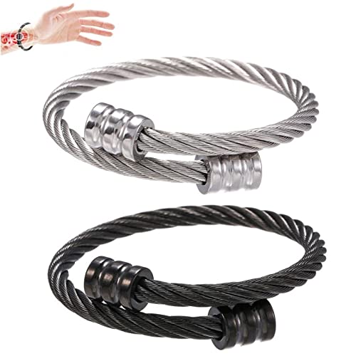 Yizemay Crainoc Titaniumion Osimium Armreif, Verstellbares Lymphdrainage Magnetarmbänder Titaniumion Osimium Armreif für Männer und Frauen (2pcs) Cover