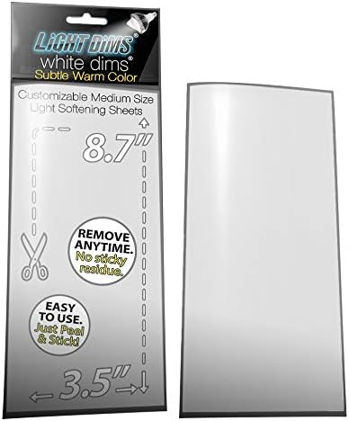 LightDims White Dims Self Adhesive Dimming/Softening Sheets for Extreme LED Lights, Medium (2 Pieces), Subtle Warm Colors & Free Mystery Gift Sheets (3 Total), Package May Vary