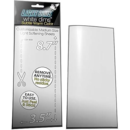 LightDims White Dims Dimming/Softening Sheets for Harsh LED Lights Medium Size (2 Sheets) Warm Color Retail Packaging