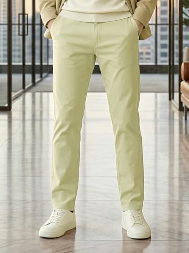 Image of Urbano Fashion Men's Cotton Light Weight Non-Stretch Slim Fit Casual Trousers