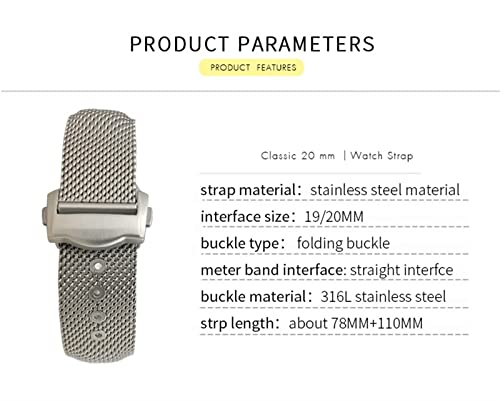 Bracelet montre métal tissé 20mm pour un style élégant au quotidien