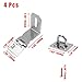 Tighall 4 Pcs 90 Degree 5 Inch Right Angle Padlock Hasp, Stainless Steel Safety Packlock Clasp Hasp Lock Latch, Solid Gate Latches Brushed Finish for Doors Cabinets