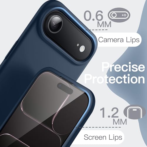 Image of JETech Liquid Silicone Case for iPhone Air, Silky Soft Touch Full-Body Protection, Anti-Scratch Shockproof Phone Cover with Microfiber Lining, 6.5-Inch Display (Navy Blue)