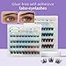 Press On Lashes Self Adhesive Lash Extensions Glue Free False Eyelashes 10-16mm Natural Look Individual Clusters, No Glue Needed Reusable Lashes for Daily & Party (N model)