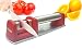 Kitchen Knife Sharpener 2 Stage Sharpening For Linear And Serrated Knives Diamond Coated Wheel Sharpening System, Red