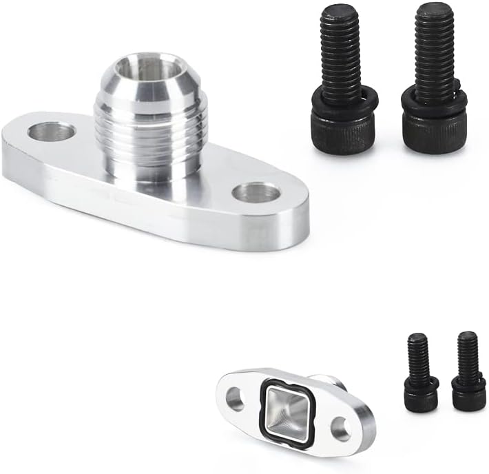 AN10 Oil Drain Flange,Extended Version Funnel Type Oil Drain Return Flange with O Ring for T3 T4 Turbo Charger CNC Process Leak Proof