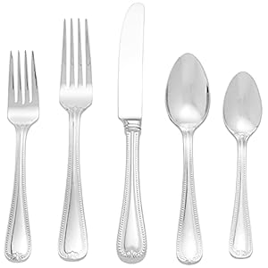 Lenox Vintage Jewel 20-Piece Flatware Set, 3.60 LB, Metallic