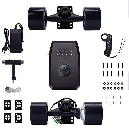 RC Elektro Skateboard Umrüstkit, Einzelantrieb, 4.4AH, 2.4G Fernbedienung, E-Board Conversion Kit, Brushless Antrieb Zubehör Set, EU-Stecker