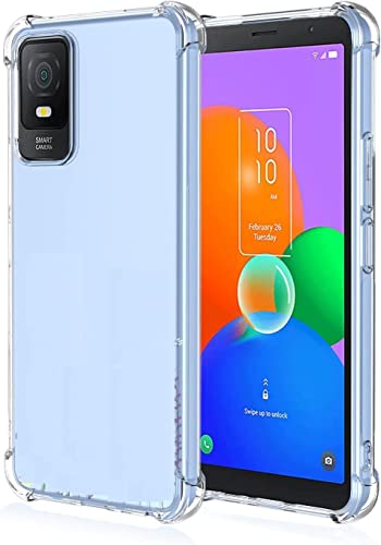 PIXFAB For TCL 403 Clear Case, Shockproof [Ultra Slim] Scratch Resistant Gel Rubber Silicone [Protective Case] Phone Cover For TCL 403 - Clear