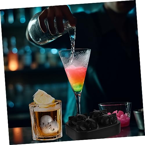 Molde para cubos de hielo de silicona con diseño calavera miniatura 4
