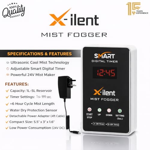 Image of Mist Fogger Kit with High Pressure Pump | Fogging System for Dairy Farm, Poultry, Greenhouse & Outdoor Cooling (10 Nozzle 15 Meter Pipe)