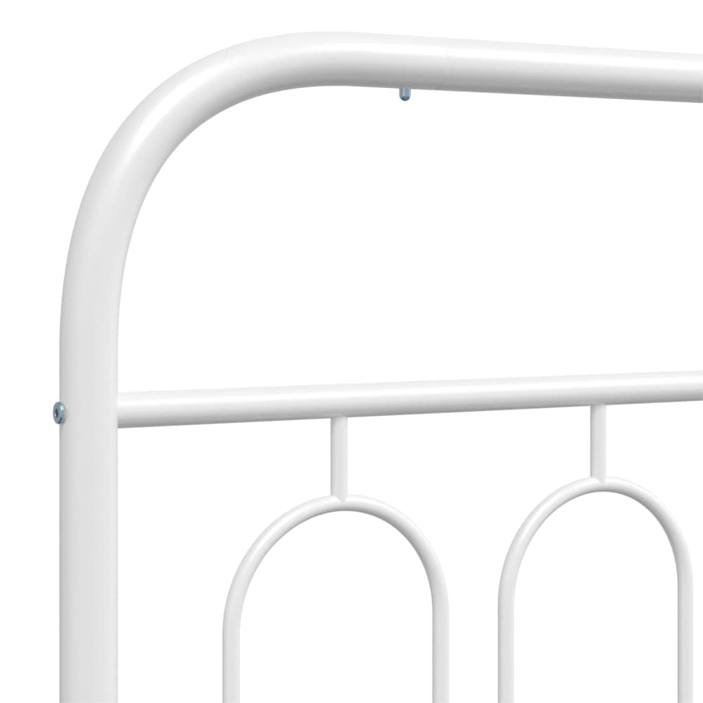 200x200 cm Metal Bed Frame with Slats, White | Built with a heavy-duty steel platform featuring under-bed storage, suitable for bedrooms and guest rooms.