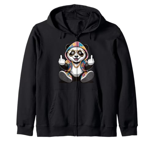 Cool & Funny Panda Design Humour Doigt d'honneur Sweat à Capuche