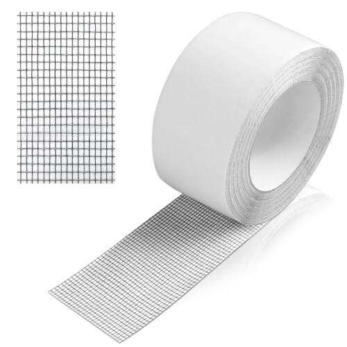 AiQInu 5m Ruban Adhesif Reparation Moustiquaire,Autocollante Réparation Moustiquaire, Bande De Réparation pour Écran De Fenêtre,Patch De Réparation Moustiquaire-Noir