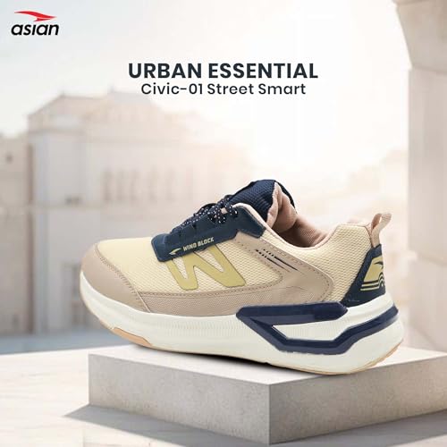 Image of ASIAN Civic-01 Men's Sports Running Shoes | Lightweight Sneakers with Breathable Mesh Upper, Shock-Absorbing Cushion Midsole & Non-Slip Outsole for Running, Walking & Gym