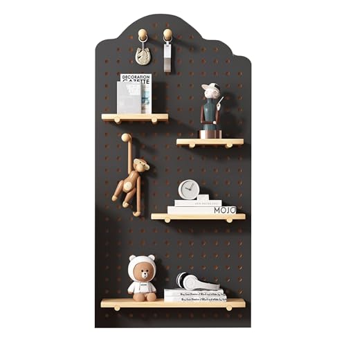 Panneau perfore en bois vert 60cm avec kit d'organisation murale complet pour maison et bureau